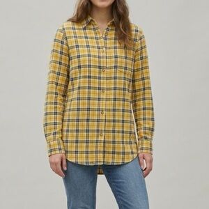 Yellow and Black Plaid Button Down